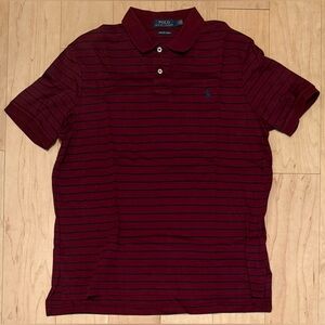 Polo Ralph Lauren Pima Soft Touch S/S Polo Burgundy Red Blue Striped Men’s Large